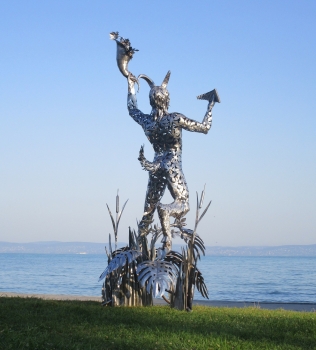 greek god pan big sculpture